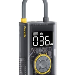 Fanttik X9 Pro Tragbare Elektronische Luftpumpe, 1 Min Schnelles aufblasen Elektrische Kompressor, 10,3 BAR/150 PSI Luftkompressor mit LED-Licht für Fahrrad, Auto, Motorrad und Ball- Mechanisches Grau