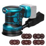 Akku-Exzenterschleifer, 125 mm Professional Exzenterschleifer für Makita 18V Akku, 11000rpm Akkuschleifer Schleifgerät 3 Leistungsstufe mit 15PCS Schleifpapier(ohne Akku)