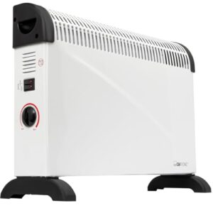 Clatronic® Konvektor-Heizung | Mobile Wärme für Zuhause | Elektroheizung mit 3 Heizstufen | Heizung mit Thermostat | bis zu 40qm | Konvektor mit Überhitzungsschutz | KH 3077 N