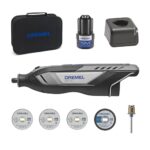 Dremel 8250 12V Akku-Rotationswerkzeug 5.000-30.000 U/min Bürstenloser Multifunktionswerkzeug set mit Soft Case, 5 Zubehören, 1 Akku+ Ladegerät zum Schleifen, Fräsen, Gravieren, Scheiden Reparatur/DIY