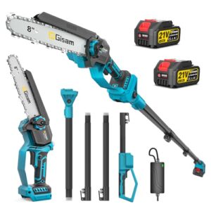 2-In-1 KettensäGe Und Hochentaster Akku FüR Makita 18v, Mit 2×4.0ah Akku, VerläNgerungsstange Bis 4.2m, BüRstenloser Motor, Elektro Hochentaster AstsäGe FüR Baumzweige, Holzschneiden