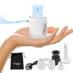 Technaxx Mini-Akku-Luftpumpe TX-261 – Kompakte elektrische Luftpumpe mit 180 L/Min, integriertem LED-Campinglicht (bis 400 Lumen), 5 Düsen, wiederaufladbarer Akku – ideal für Camping, Strand & Outdoor