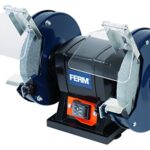 FERM BGM1019 Doppelschleifmaschine 150W - 150mm - Incl. P36 und P60 Schleifsteinen, Schutzbrille und Funkenfänger, Legierter Stahl