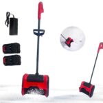 Hooha Akku-Schneefräse Kein Benzingeruch Handlich Leicht zu warten Abnehmbar Schneefräsen Kabellose Snow Removal Shovel | 8m Wurfweite | Arbeitsbreite 32 cm | Schneehöhe 15cm | 21V 2.0Ah x 2 Akkus