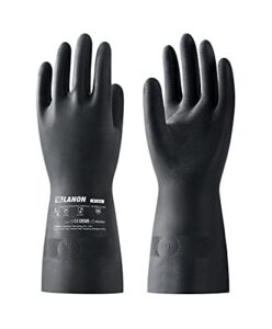 LANON Chemikalienbeständige Gummihandschuhe aus Naturlatex, Gr. 10
