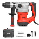HECHT starkes Bohrhammer Set mit 1500 Watt (Zerstörer 2025) – Mit Zubehör, Meißel und Koffer – Perfekt für Beton – Mit Meißelfunktion (enorme 6 Joule) - Robuster Bohrhammer