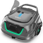 WYBOT A1 Poolroboter Akku - Kabelloser Poolsauger mit 120 Min Laufzeit & Dual-Filtrierung, Automatisches Parken für Flachboden-Aufstellpools bis 100 m², 2,5h Schnellladung,Dunkelgrau-grün