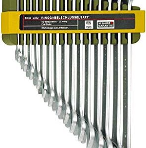 PROXXON 23821 Slim Line Ring-Maulschlüsselsatz, 15-teilig, 6-21 mm