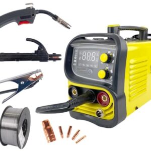 WELDINGER ME 130 mini Flux Fülldrahtschweißgerät + 1 kg Fülldraht + Fülldraht-Gasdüse + Stromdüsen MMA Lift-WIG abnehmbares Schlauchpaket 5 Jahre Garantie