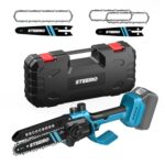 STEEIRO Mini Akku Kettensäge 8 & 6 Zoll Kompatibel mit Makita 18V Akku, Bürstenlose Akku Astsäge, Handkettensäge Werkzeuglose Kettenspannung für Gartenscheren Holzschneidenz (ohne Akku)