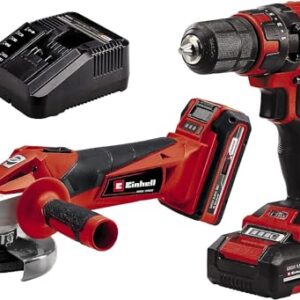 Einhell Maschinen-Set (Werkzeug) TC-TK 18 Li Kit Power X-Change (Lithium-Ionen, Bohrschrauber TC-CD 18/35 Li + Winkelschleifer TC-AG 18/115 Li, inkl. 1,5 Ah und 3,0 Ah Akku)