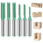 6 Stück Fräser Schaft, Holz Nutfräser Set Ø3mm, 4mm, 5mm, 6mm, 7mm, 8mm, Schaft Nutfräser Holzfräser Oberfräse Fräser Hartmetall Fräsen Werkzeug Oberfräse Zubehör für Holzbearbeitung