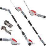 IKRA Akku Teleskop Grasschere & Strauchschere IGBS 1210 F, inkl. Akku & Ladegerät, Messer Made in Germany