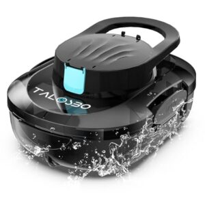 TALOSBO Pleco S1 Poolroboter Akku, Leichter Poolsauger mit Dual-Antriebsmotoren, 80 Min Reinigungszeit, 2,5 Stunden Ladezeit, Auto Parken Poolreiniger für Flache Böden Pools