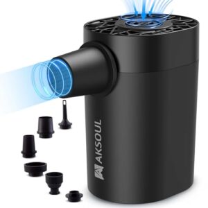 AKSOUL Elektrische Luftpumpe luftmatratze Portable Pumpe: Klein AA Batterie Electric Air Pump Elektrisch Mini Auto Elektropumpe Kompressor mit Licht für Pool Camping Matratze Luftbett