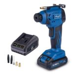 Scheppach Akku Handkompressor C-AC20-X | 7bar Arbeitsdruck | mit LCD Display & LED-Licht | Kompressor mobil & tragbar | 6-tlg Zubehörset | 20V-IXES-Serie | 10 Jahre Garantie | mit 2Ah Akku & Ladegerät