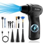 GLIESE Elektrischer Druckluftreiniger & Staubbläser, 200.000 U/min Hochleistungs-Gebläse mit 3-Stufen-Regulierung, 8000mAh Akku, kabellos für PC, Tastatur, Auto, Camping & Elektronik