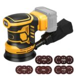 Akku-Exzenterschleifer, 125 mm Professional Exzenterschleifer für Dewalt 18V,20v Akku, 11000rpm Akkuschleifer Schleifgerät 3 Leistungsstufe mit 15PCS Schleifpapier(ohne Akku)