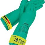 Uvex profastrong NF33, 3 Paar - Chemikalienschutzhandschuh gegen Öle, Fette, Säuren & Lösungsmittel - abriebfest, resistent & feinfühlig - grün - Größe 10/XL