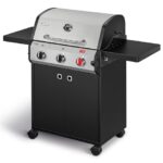 Enders Gasgrill Chicago Next 3 R Turbo, 3-Edelstahlbrenner, doppelwandige Garhaube, 2 abklappbare Seitenablagen, integriertes Thermometer, 10,6 kW Switch Grid™, 800° Grad Turbo Zone™ #89346