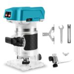 Akku Oberfräse für Makita 18V Akku, 1300W Oberfräse Trimmer Einhandfräse, Bürstenloser Motor, Elektrischer Handschneider Holzlaminator Palm Router, 6,35 mm (ohne Akku)