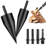 Herbst Holzspalter Bohrer 50mm + 32mm Bohrkegel Holzspalter mit 4 Bohrgriffe, Kegelspalter Bohrmaschine Spaltkeil für Holz