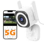GUOANVISION 5G 2K Kamera Überwachung Aussen/Innen, Überwachungskamera WLAN Camera Indoor/Outdoor, Babyphone mit App, Hundekamera, IP66 Wasserdicht, 2-Wege-Audio, Auto-Zoom, SD &Cloud-Speicher