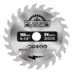 BALUGAEA Holz Sägeblatt 165x20 mm 24 Zähne + 16mm Adapter HM Kreissägeblatt mit Kappsäge Tischkreissäge, Akku Handkreissäge für Hartholz, Weichholz, MDF und Kunststoff, 1 Stück