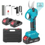 Akku Astschere, Elektrische Gartenschere mit 2 x 21V 1500mAh Akkus, LCD-Anzeige, Bürstenloser Motor, Max.1,2 Zoll (30mm) Schnittdurchmesser, Elektrische Baumschere, Astschneider, Gartenschere