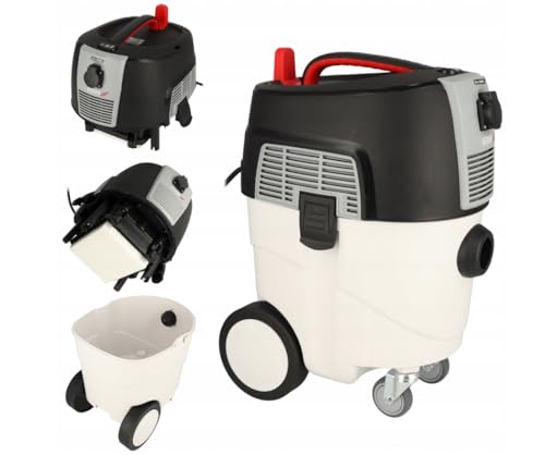 Dedra Nass- und Trockensauger, zur Verwendung mit Einer Gipsschleifmaschine, 1600 W, automatischer Rüttelfilter, eingebaute Steckdose max 2000 W, effizient Kupferwicklung des Motors