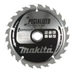 Makita B-62985 EFFICUT Kreissägeblatt Ø 165 x 1,4 x 20 mm, 25 Zähne, 23° Zahnwinkel, für saubere und schnelle Schnitte in Holz, für Akku-Handkreissägen