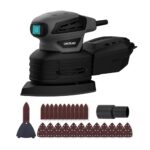 Cecotec Elektrischer Orbitalschleifer PerfectSurface 180 Delta. 180W, FingerDetail-Aufsatz, Deltaform, 12 Scheiben-Ersatz, 3m Kabel, Staubbehälter und Anschluss für Staubsauger