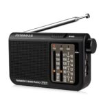 Retekess V117 Kleines Radio Batteriebetrieben,FM AM SW Tragbares Radio,Weltempfänger Radios Akku,Kopfhöreranschluss,Küche,Bad,zum Spazierengehen,Camping für Senioren(Schwarz)