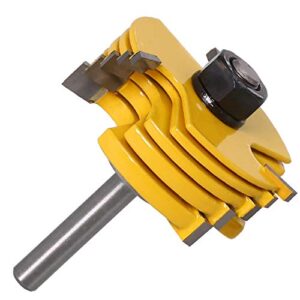 2Pc 6-teiliger Schlitzschneider 3-Flügel-Fräser-Bit-Set Holzbearbeitungs-Meißel-Schneidewerkzeug - 8 "& amp;12" Schaftzapfenschneider for Holzbearbeitungswerkzeug (Color : 8mm Shank)