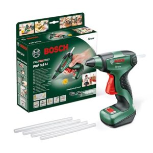 Bosch Akku Klebepistole PKP 3,6 LI (Micro-USB Ladegerät, 4 x Klebesticks Ultra Power 3,6 V)