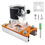 2-In-1 Oberfräse Grundplatte für Präzise Holzbearbeitung, Oberfräse Zubehör, Kantenfräse, Dominofräse, Multifunktionale Oberfräsenbasis für Holzschneider, für 64-65 mm Trimmer