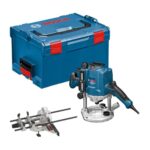 Bosch Professional Oberfräse GOF 1250 CE (inkl. Maulschlüssel 19 mm, Parallelanschlag mit Feineinstellung, Kopierhülsenadapter, Spannzange, L-BOXX)