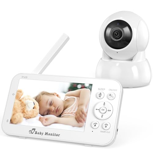 FNITAER Babyphone mit Kamera und Audio, 5" Bildschirm Babyfon mit Kamera Ohne WLAN, Babyphones 5200 mAh Akku, Baby Monitor with Camera IR-Nachtsicht 2-Wege-Audio Vox-Modu Temperatursensor.