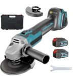 Neues Upgrade Bürstenloser Akku Winkelschleifer Ø125mm 9500U/min für 18V Makita Akkus - Akku Flex Trennschleifer Komplett-Set mit 2x 5500mAh Akkus & Ladegerät - Zum Schneiden, Schleifen, Polieren ﻿