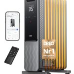 Dreo Ölradiator Energiesparend 2000W, Mobile Elektroheizung 9 Rippen mit Fernbedienung, 3 Heizstufen, 4 Modus, 24h Timer, Überhitzungs-Kippschutz, Radiatoren Elektrisch Heizung mit Thermostat, OH310