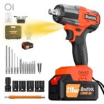 Lucn 6000mAh 2000NM Schlagschrauber Kit Schrauber Akkuschrauber mit Koffer & Akku 21V Akku Schlagschrauber Elektrischer Drehschlagschrauber Kfz Reifenwechse