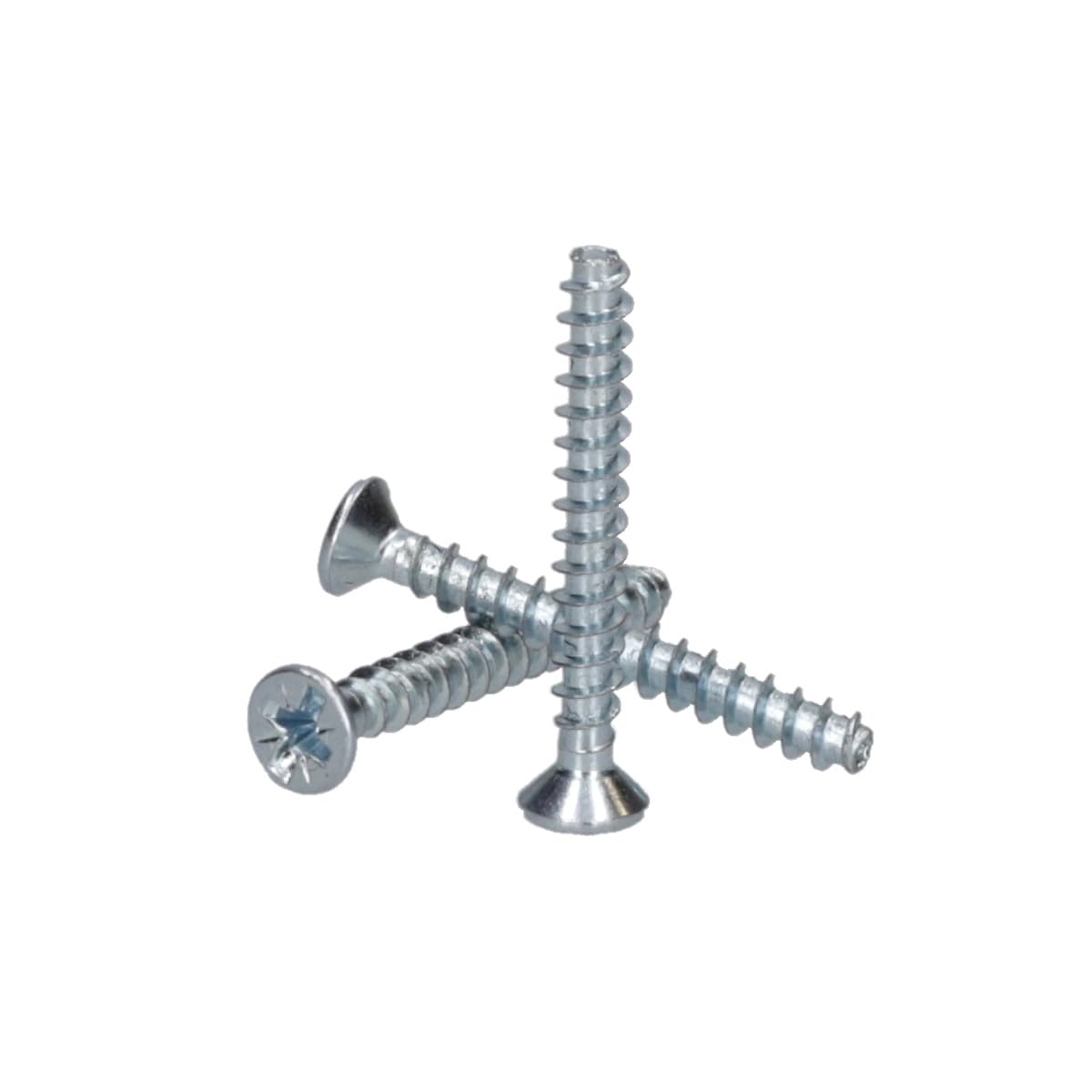 Voxura Geräteschrauben für Hohlwanddosen, Unterputzdosen PZ1, 3,2 x 25mm Kreuzschlitz-Schrauben zur Elektroinstallation, Senkkopfschrauben, 100 St. im Beutel – Bild 3