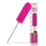 ALX Staubwedel, Waschbar, Mikrofaser, Staubwischer, Teleskop Staubwedel ausziehbar bis 260cm. Stilvolle Reinigung für EIN makelloses Zuhause (Pink)
