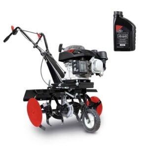 Scheppach Benzin Motorhacke MTP560 Bodenfräse inkl. Öl | 4 Takt Benzin Motor mit 3,7 PS Leistung | Arbeitsbreite 360-560mm | Arbeitstiefe 260mm | HackmesserØ 260mm | 24 Messer aus Stahlblech