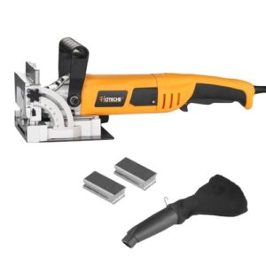 Hoteche 1010W Holz Schlitzfräse - Flachdübelfräse mit 100mm Sägeblatt, 11000rpm, 220-240V - Ideal für Holzplatten, Sperrholz, MDF & mehr - Inklusive Staubbeutel und Zubehör - Max. Schnitttiefe 20mm