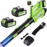 Laubbläser Akku, 8000mAh(2x4,0Ah), Akku Laubsauger Mit Akku Und Schnellladegerät, Bürstenloser Turbo Bis 245 Km/h, Mit Verstellbarer Schultergurt (1,6 m) – Ideal Für Laub, Schnee Und Asche