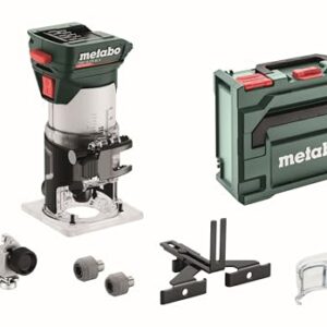 metabo Akku-Kantenfräse FMV 18 LTX BL 8-18V, Brushless-Motor, 4800-29000 U/min, 6/8 mm Spannzange, metaBOX 145 L, präzise Tiefeneinstellung, ergonomisch - für Holz und holzähnliche Werkstoffe