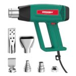 HYCHIKA 1800W Heissluftpistole Kit, 60℃- 600℃ Stufenlos variable Temperatur, Überlastungsschutz, mit 6 Düsen, ideal zum Entlacken, Erwärmen und Schrumpfen