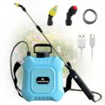 Aolawco Drucksprüher 8 Liter, Akku Gartenspritze mit 2 Verstellbaren Düsen, USB-aufladbarer Griff, Einziehbarer Stab, Verstellbarer Schultergurt, Elektrischer Unkrautspritze für Rasen, Garten
