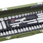 PROXXON Steckschlüsselsatz, Super-Kompaktsatz mit 3/8"-Umschaltratsche, 65-teiliges Werkzeug-Set mit Stahlkasten, 23112, 4.5 x 2 x 0.55 cm